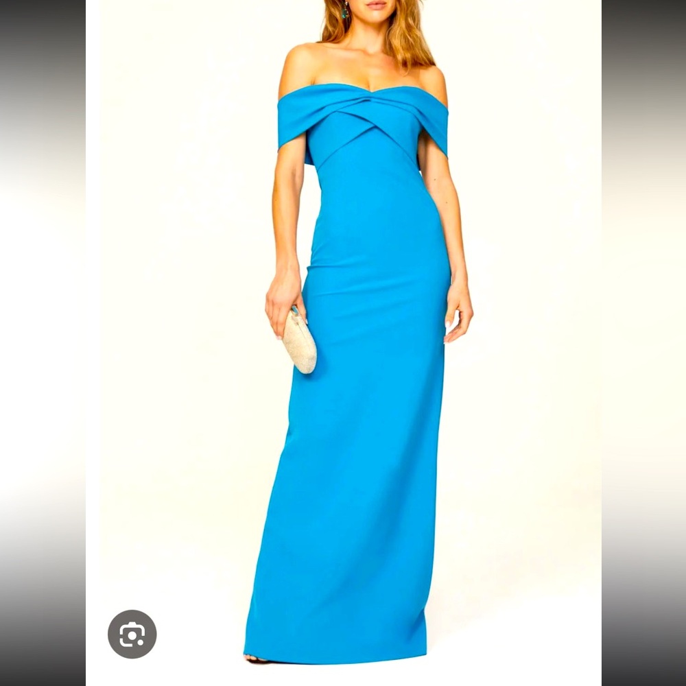 Sachin & Babi Bacall Gown in ocean blue